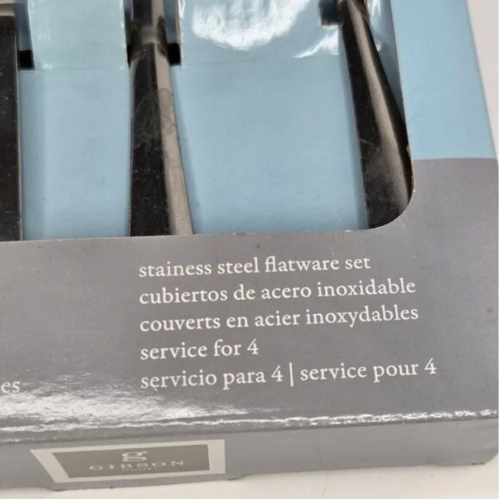 Gibson Stainless Steel Silverware‎ Flatware Set 16 Piece NEW IN BOX